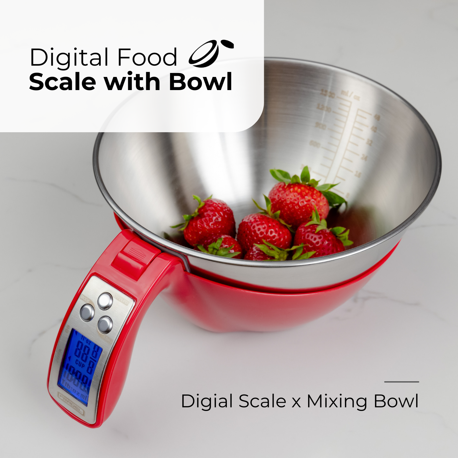 Fradel Digital Kitchen Food Scale with Bowl (Removable)